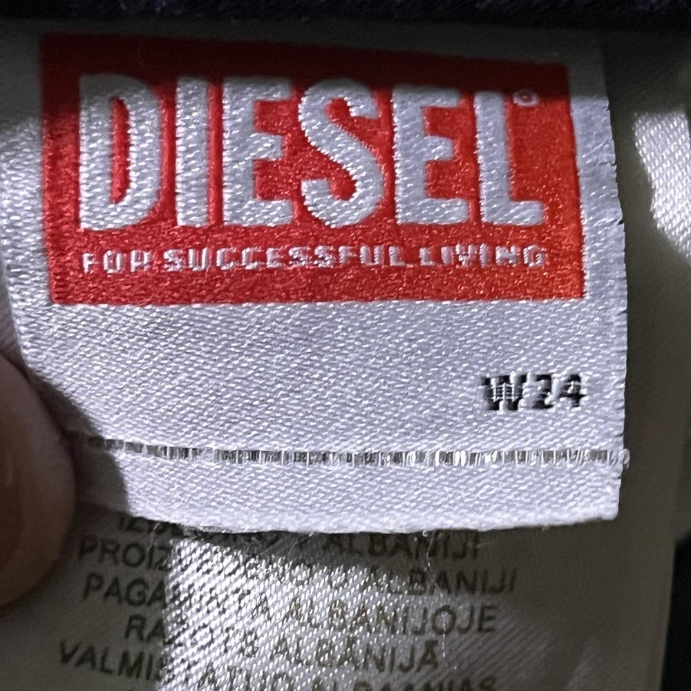 Diesel D-Gen-F-Fse Flare Jeans Womens 24 Blue Acid Wash Zip Pockets 24x32 NEW - Picture 14 of 16